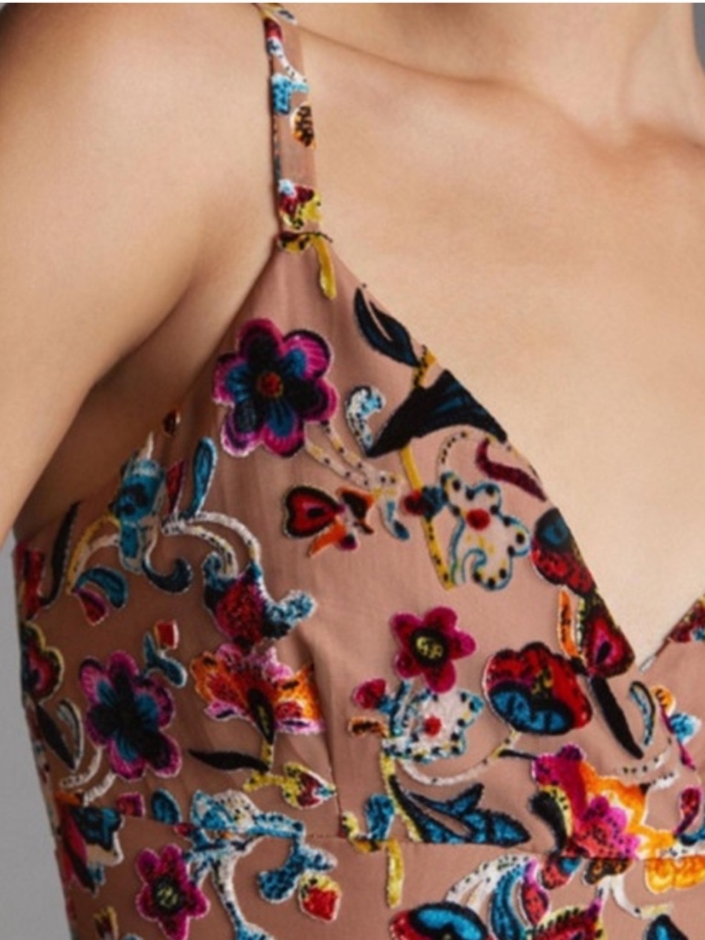Hutch Tan Multi Floral Flounced Wide-Leg Jumpsuit - Picture 5 of 14